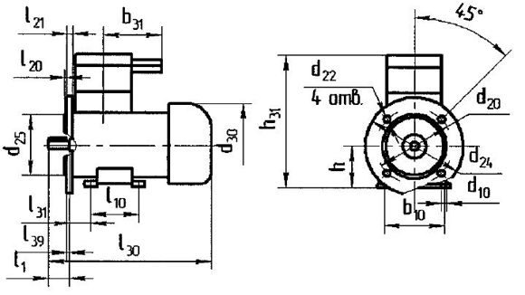 Чертеж электродвигателя АИМЛ112 IM2081