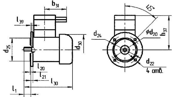 Чертеж электродвигателя АИМЛ112 IM3081