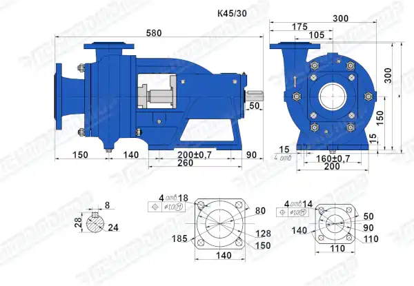 Чертеж К45/30 (Насос)