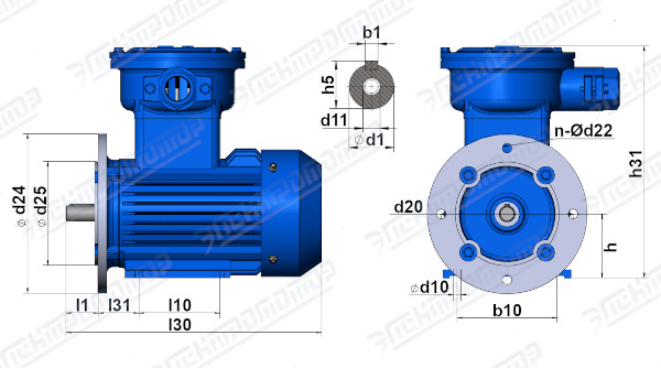 Чертеж электродвигателя ВА