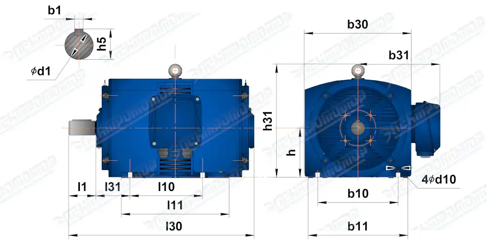 Чертеж электродвигателя АИР